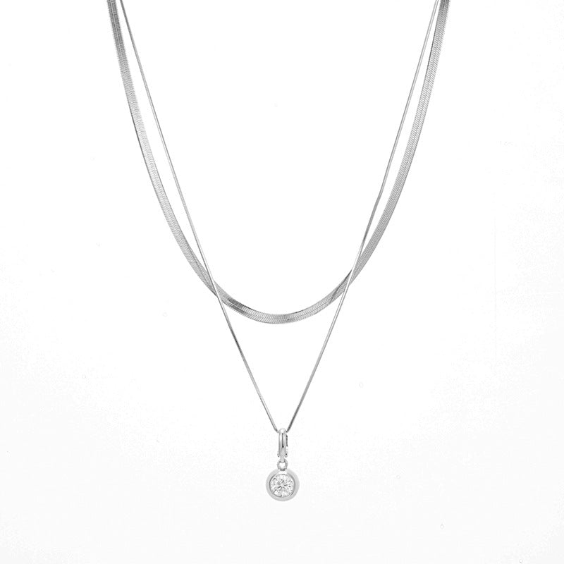 Removable Twin Double-Layer Pendant Necklace – Minimal Elegant Design