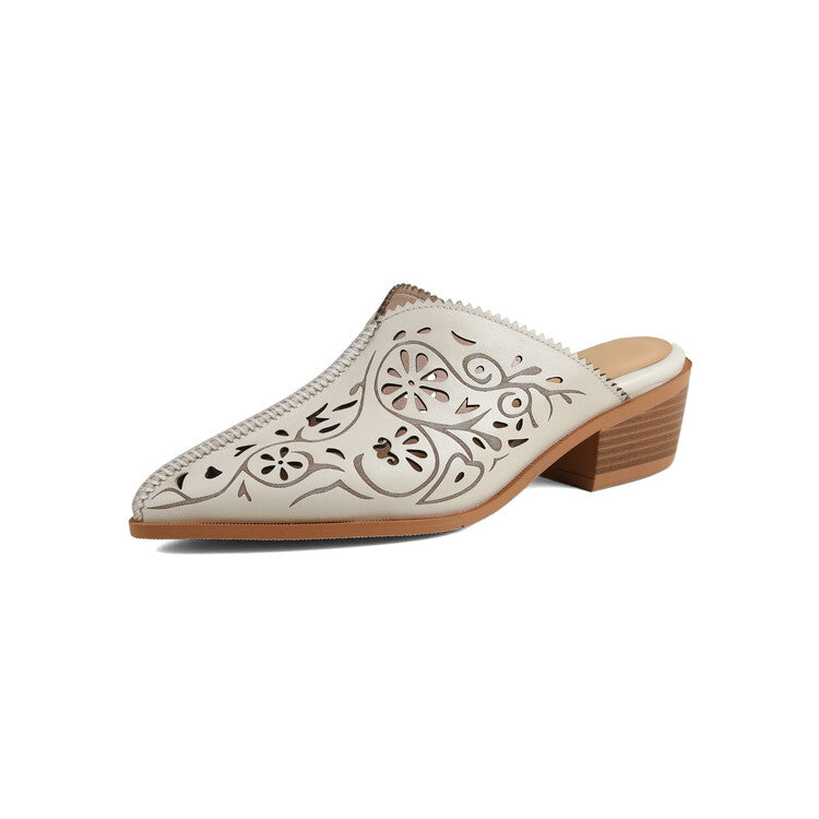 Nalani Leather Closed-Toe Heel Mules