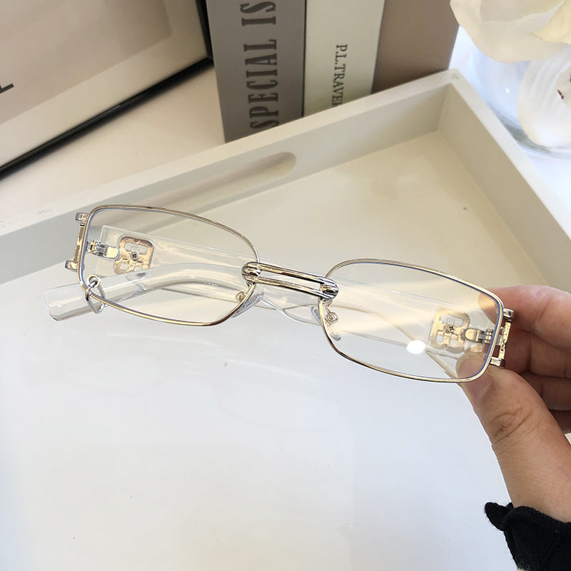 Nalani Retro Rectangle Sunglasses — Gold Frame