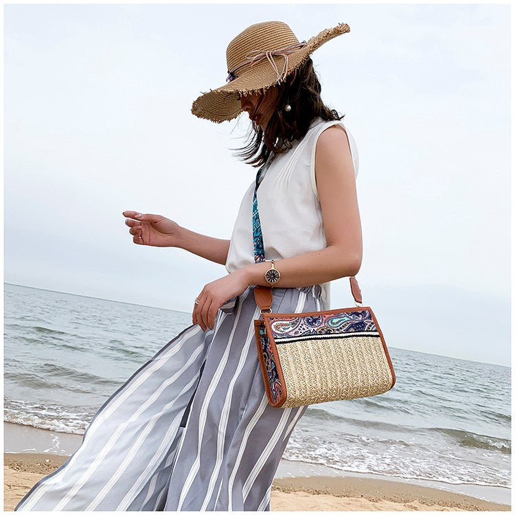 Nalani Bohemian Woven Straw Crossbody Bag – Summer Beach Shoulder Bag