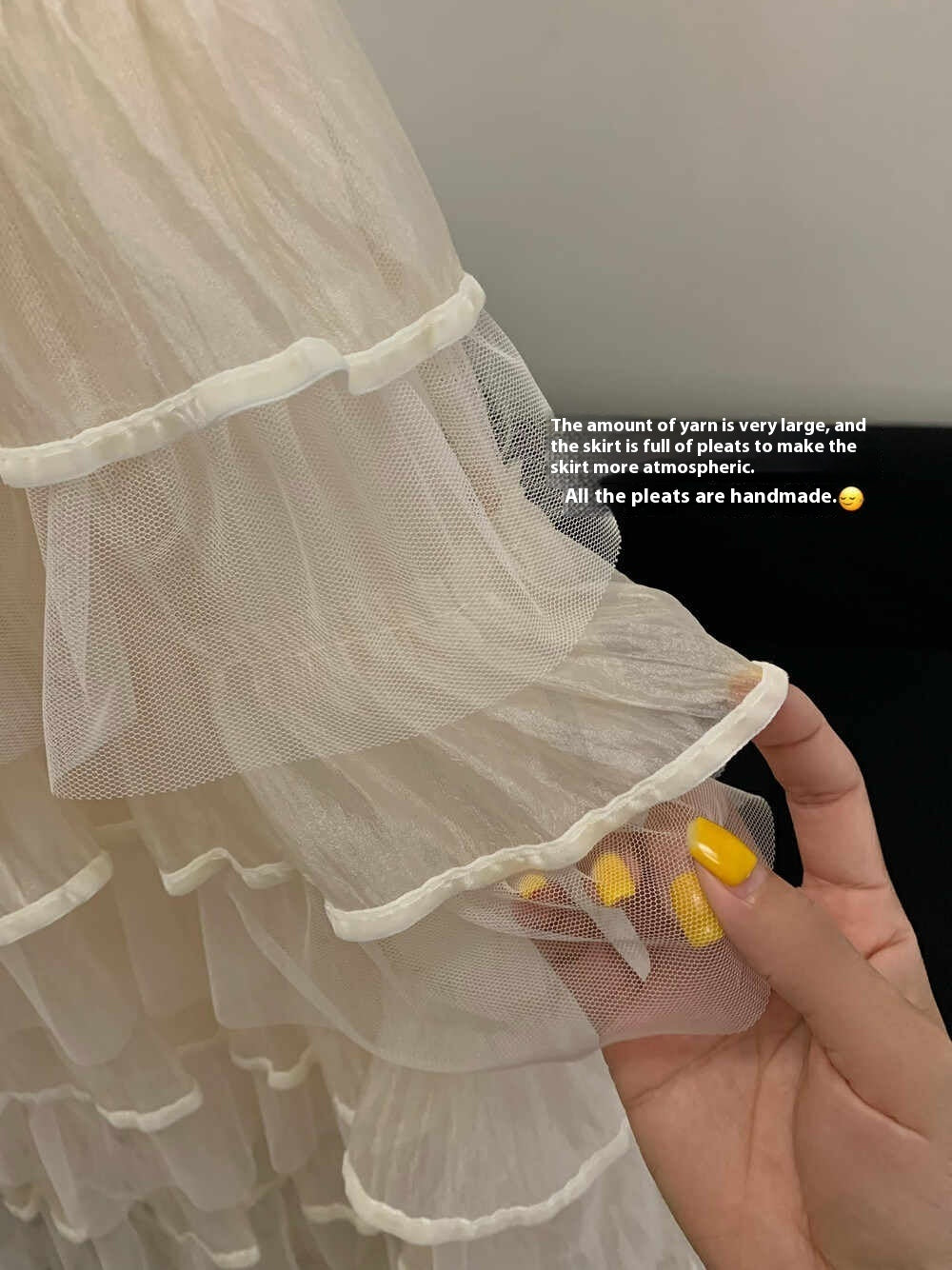 Soft Apricot Tiered A-Line Midi Skirt