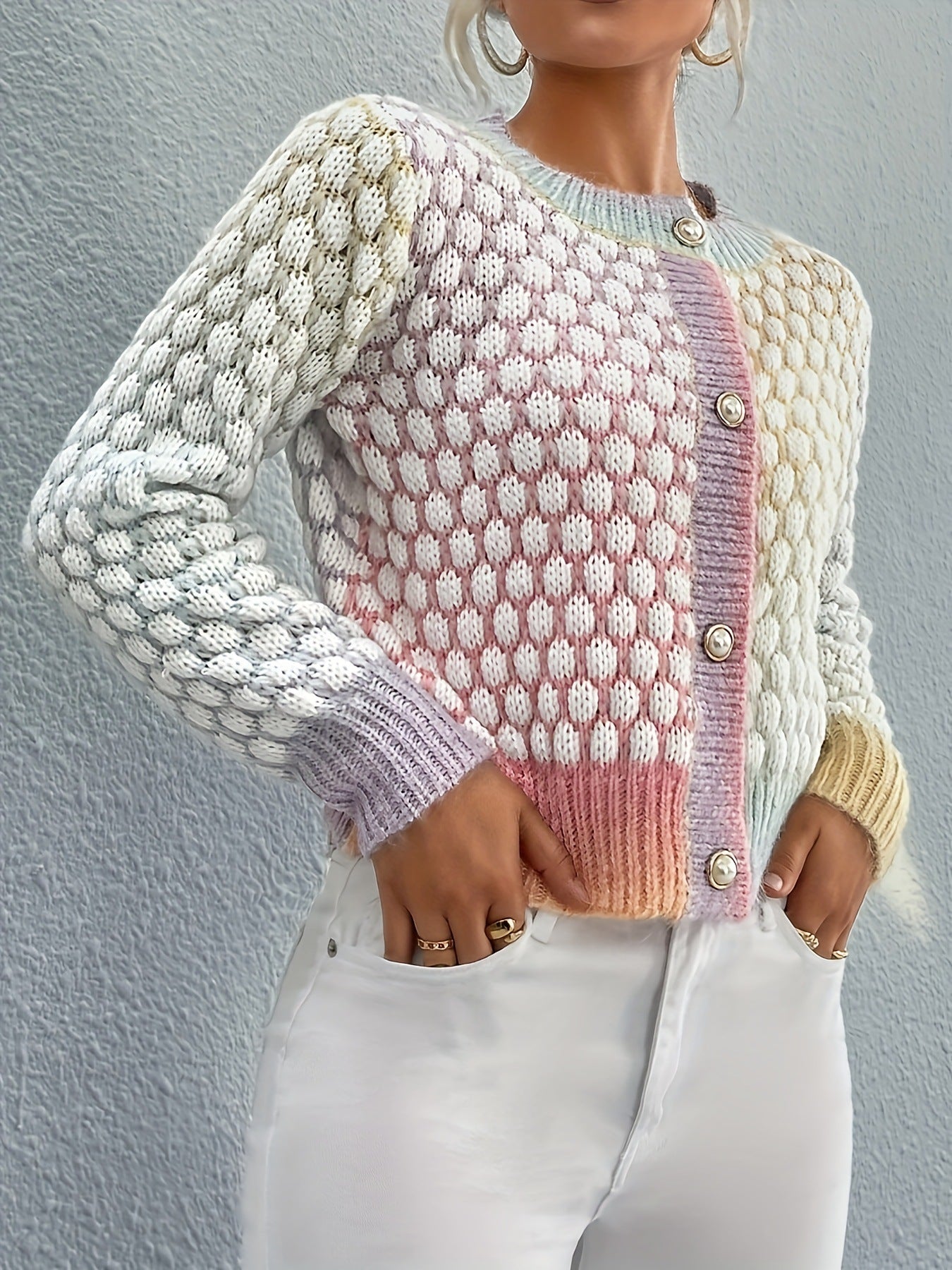 Soft Gradient Knit Cardigan – Light & Playful Ease
