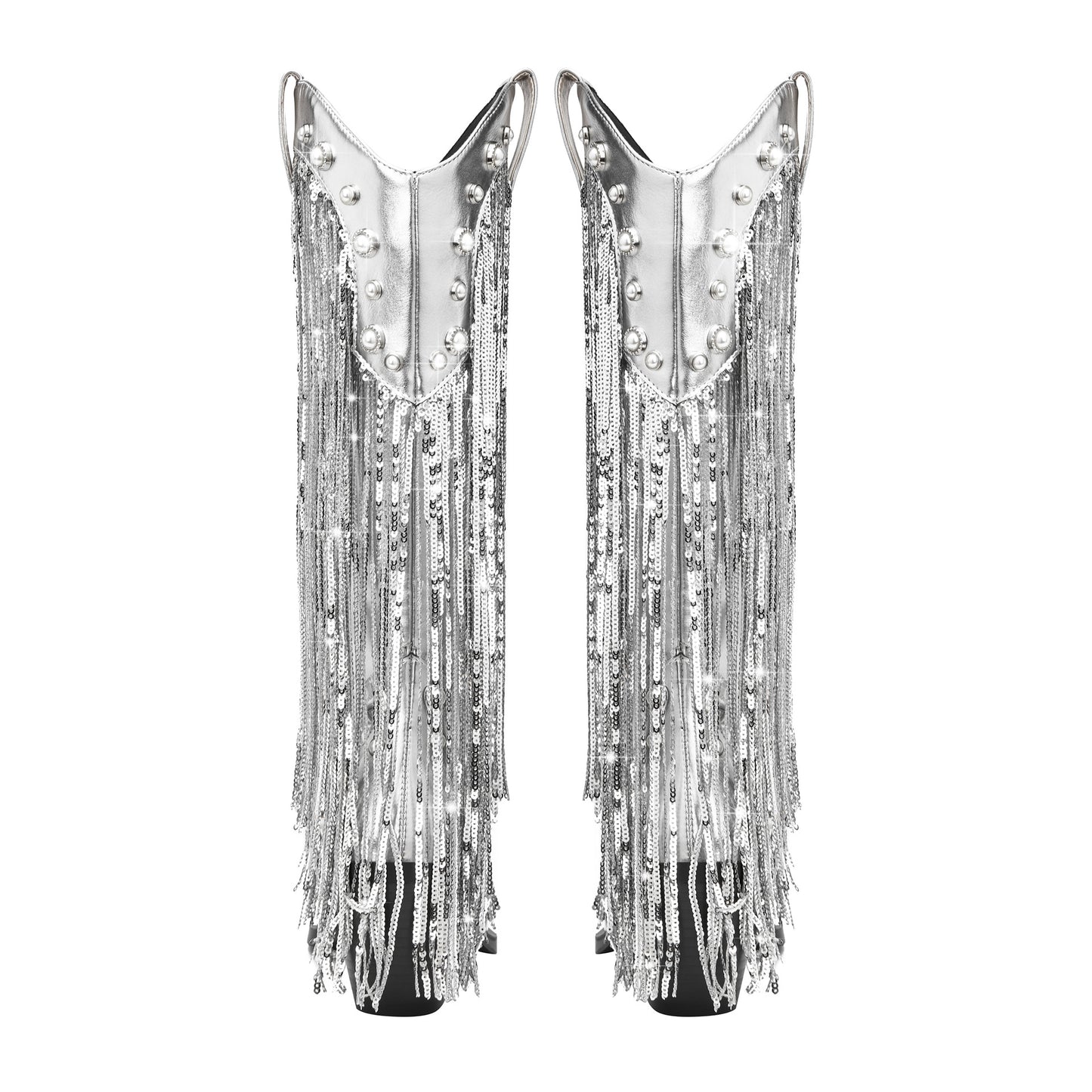 Nalani Luxe - Silver Tassel Statement Boots