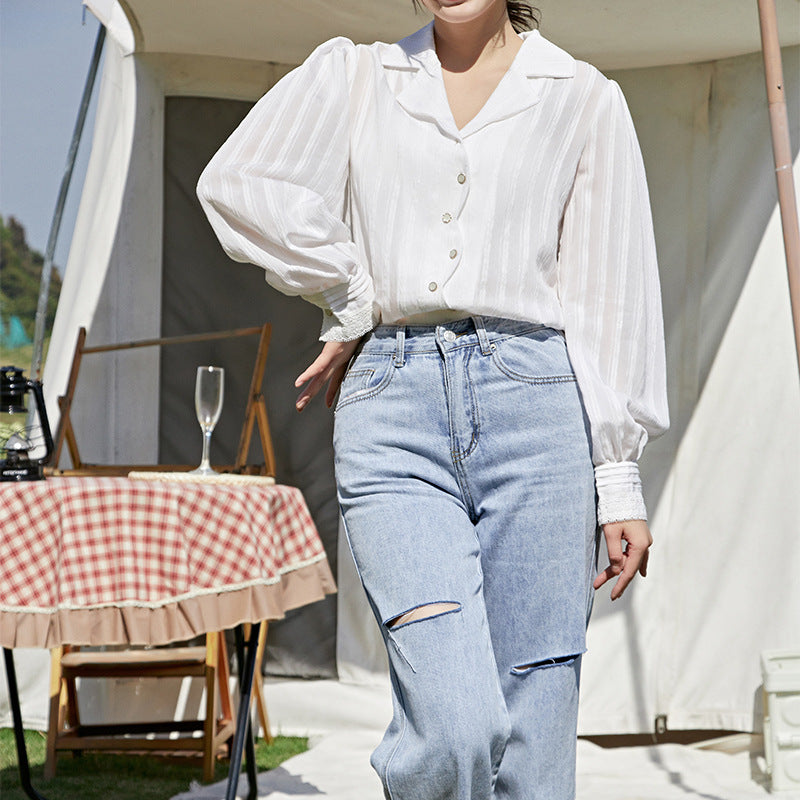 Textured Embroidered Shirt – Soft Tailored Ease