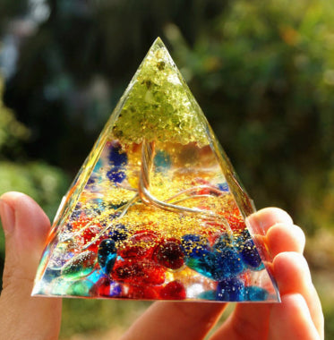 Handcrafted Orgonite Crystal Pyramid for Daily Rituals & Intention Setting