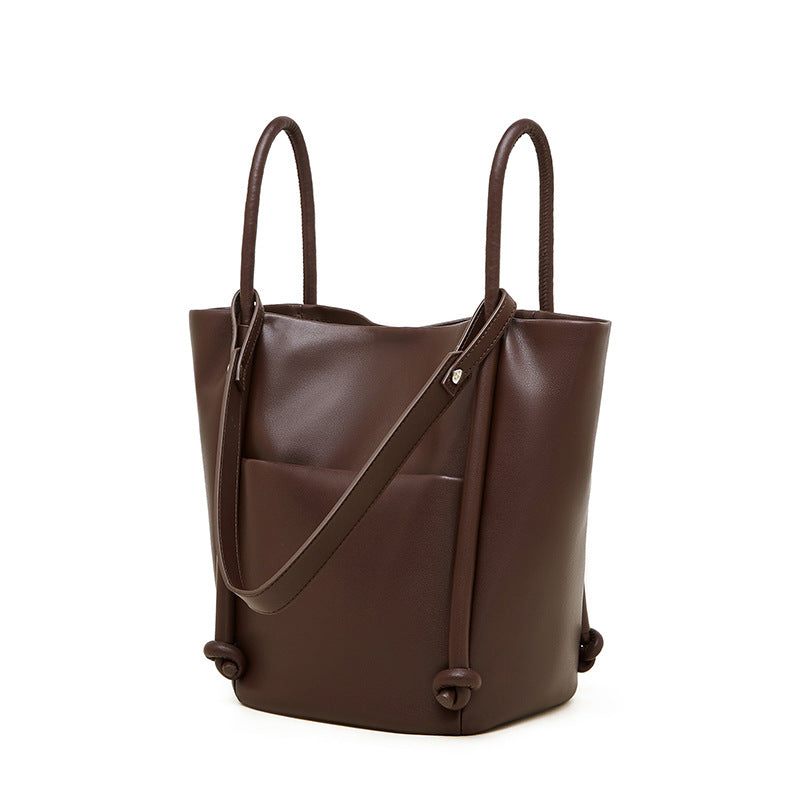 Nalani Soft Leather Bucket Tote - A Spacious, Refined Everyday Essential