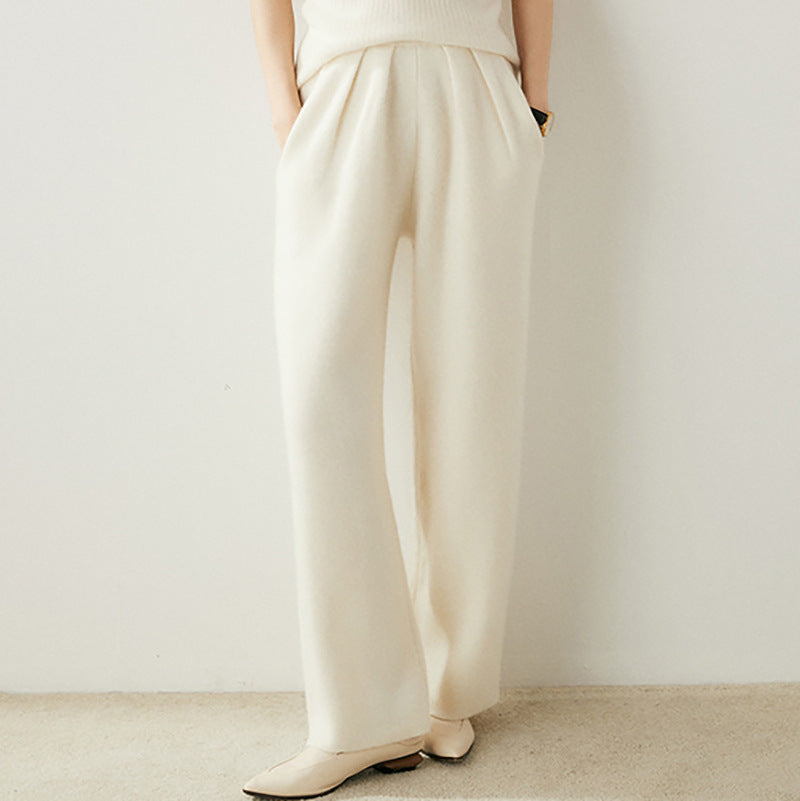 Nalani Luxe Cashmere Flow Wide-Leg Pants - Luxury Cashmere Everyday Pants