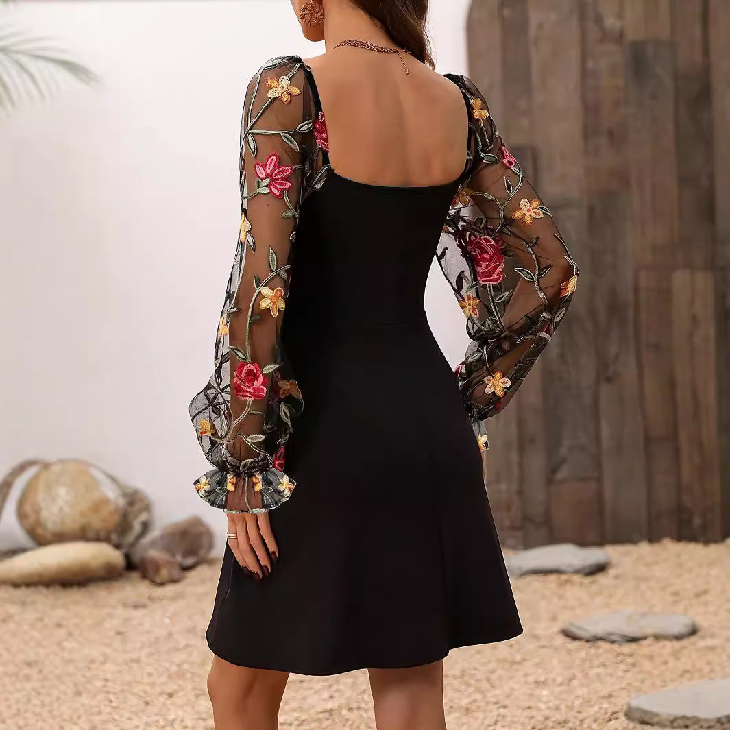Floral Sleeve Mini Dress