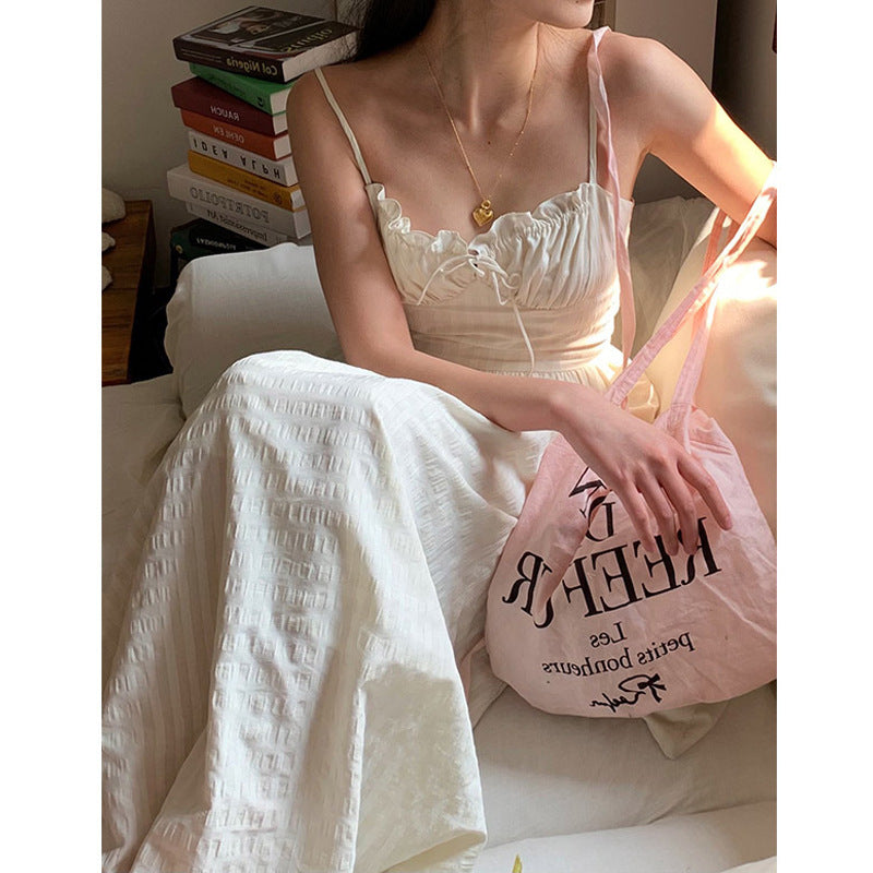 First Love Checkered Strap Maxi Dress