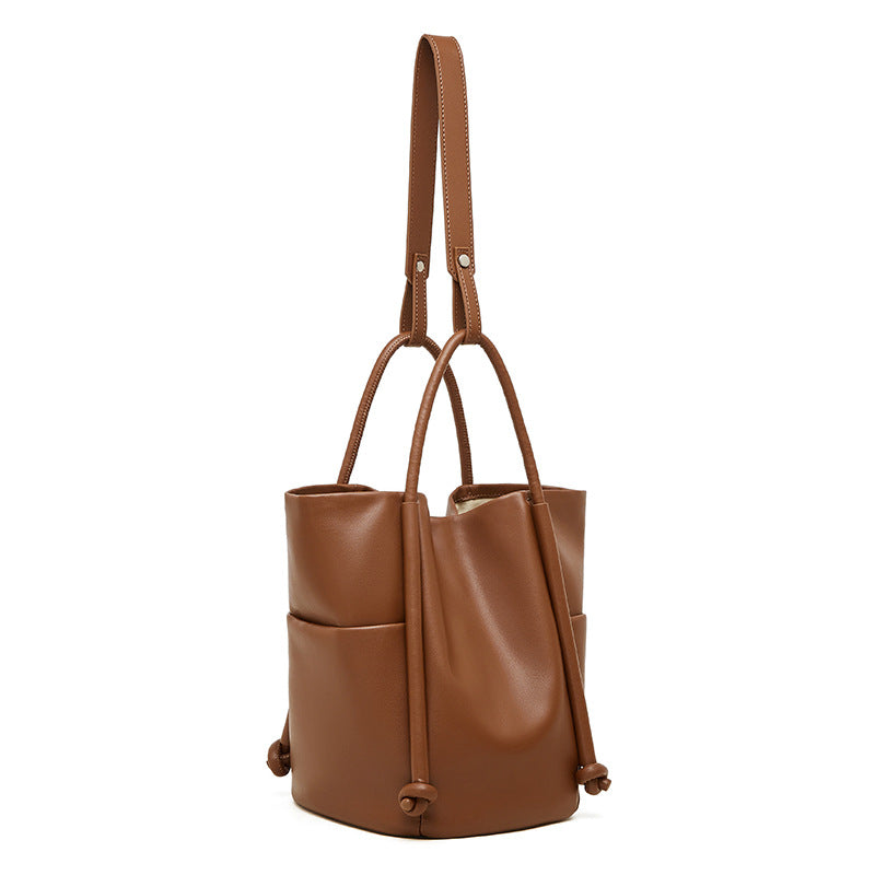 Nalani Soft Leather Bucket Tote - A Spacious, Refined Everyday Essential