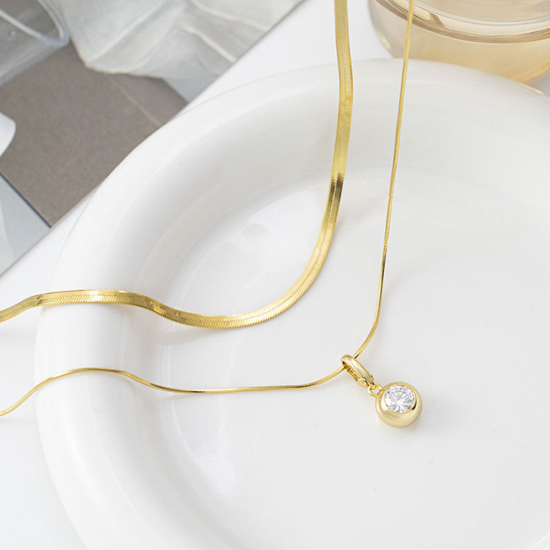 Removable Twin Double-Layer Pendant Necklace – Minimal Elegant Design