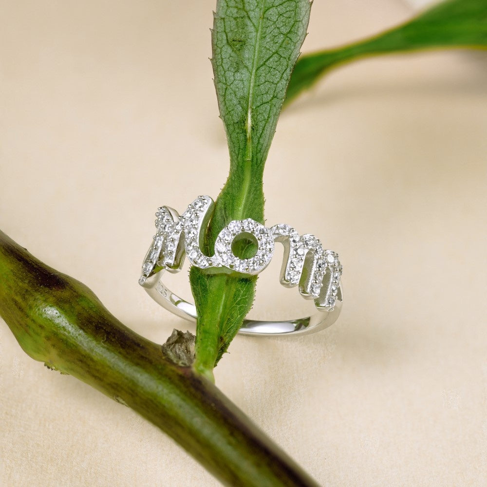 MOM Ring in 925 Sterling Silver with Zircon