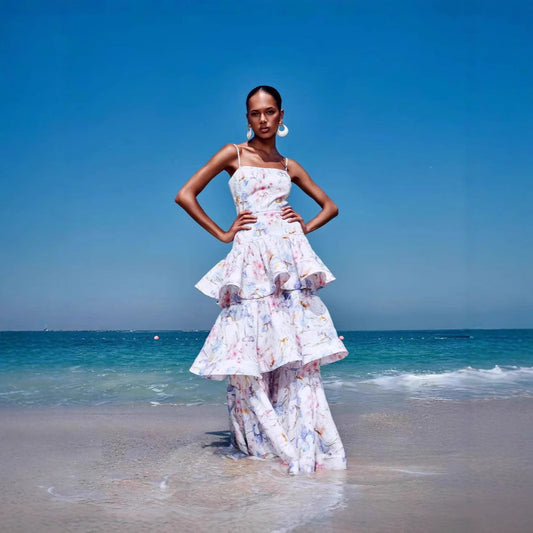 Golden Tides Tiered Maxi Dress