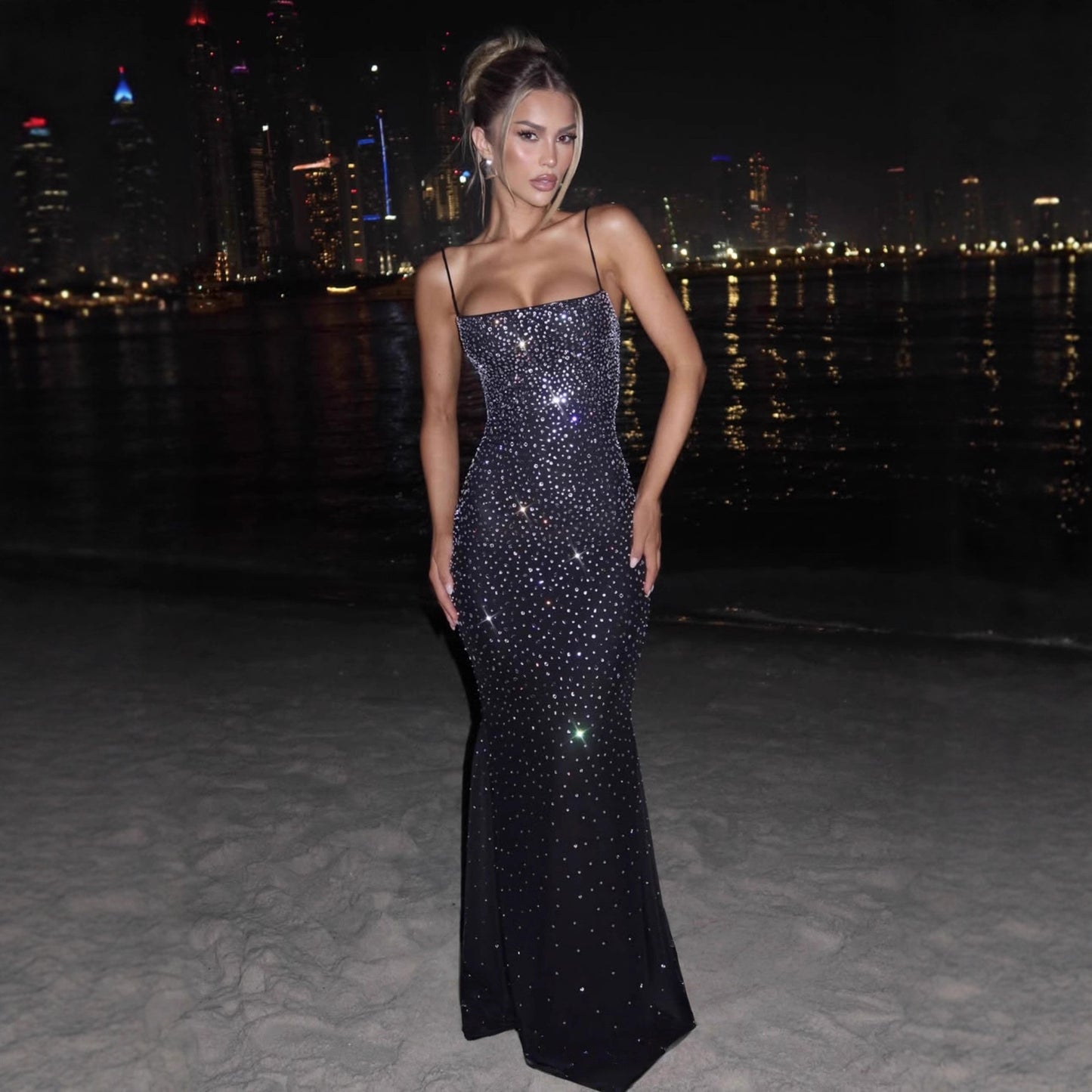 Nalani Luxe Backless Dress - Effortless Evening Elegance