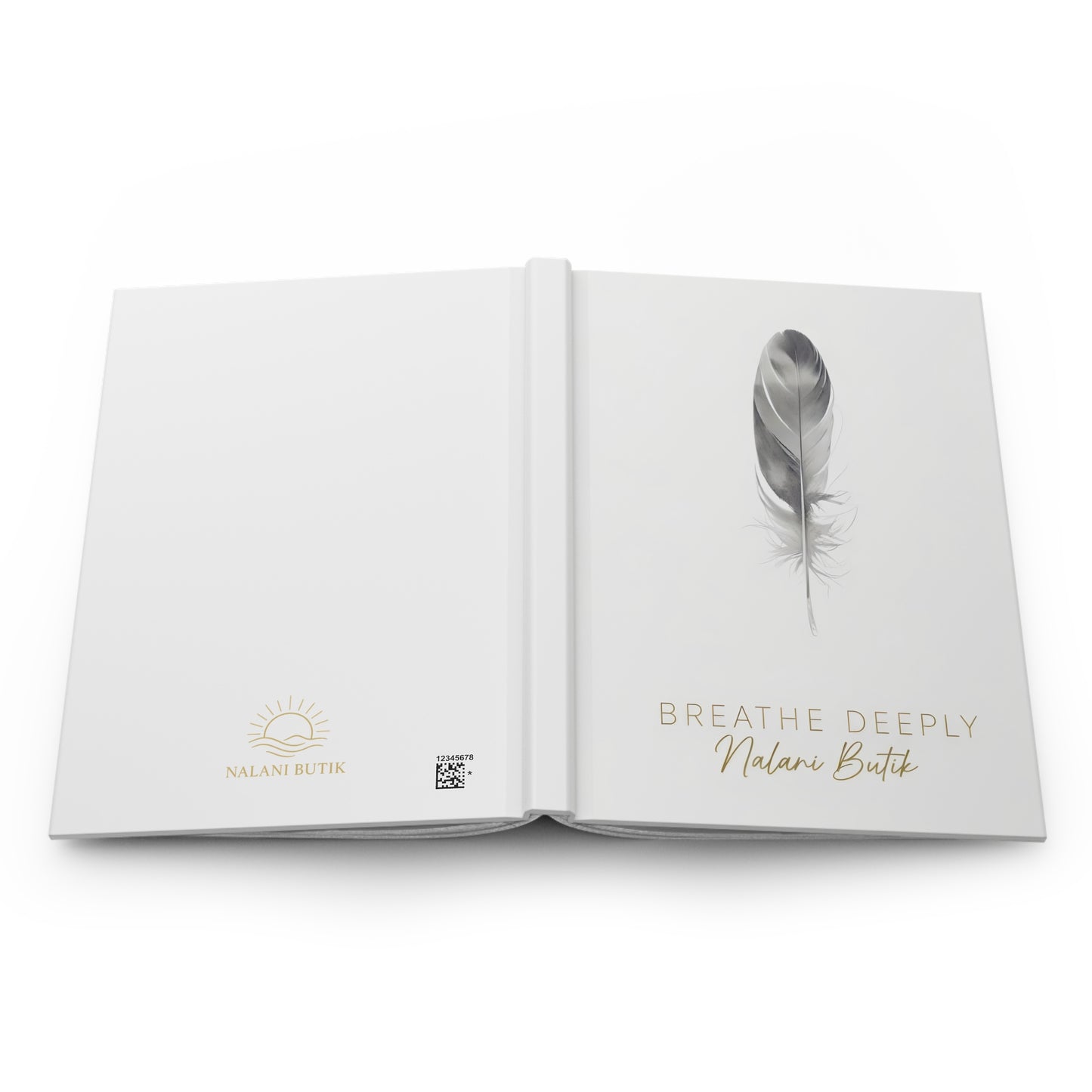 Breathe Deeply – Minimalist Feather Hardcover Journal