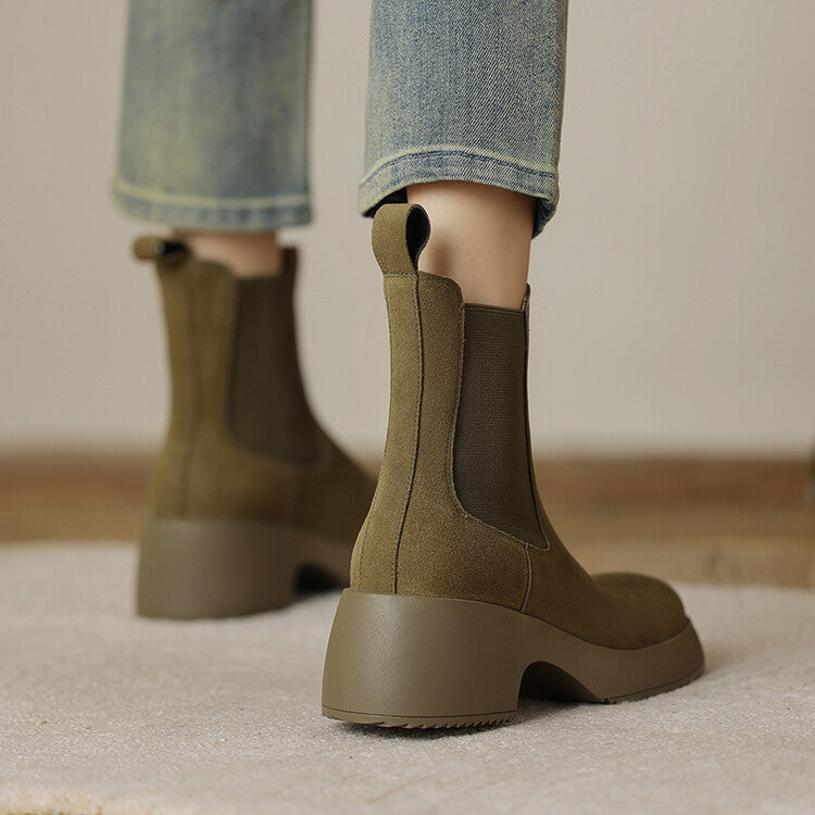 Nalani Suede Platform Chelsea Boots