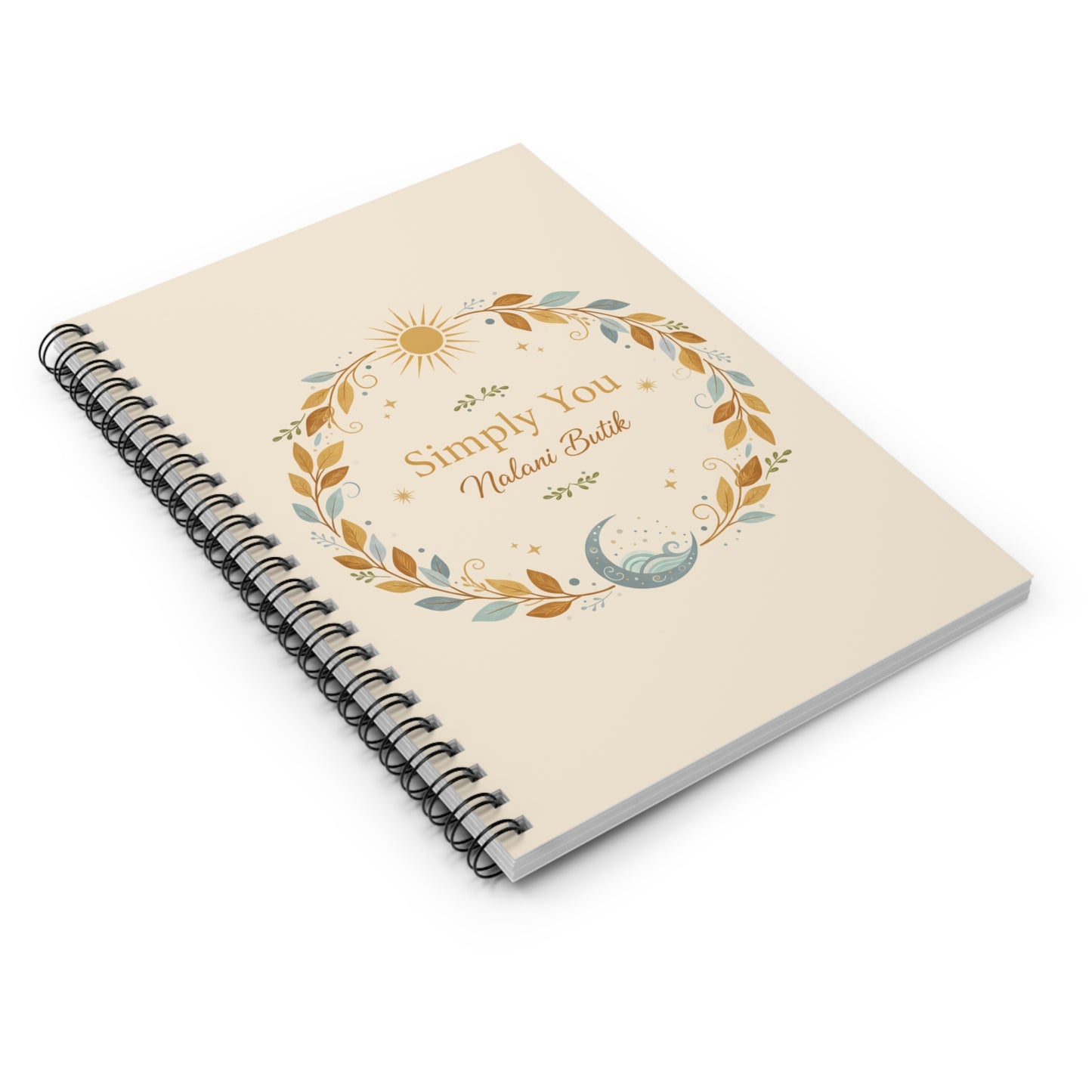 Simply You Spiral Notebook — Floral Sun & Moon Ruled Journal