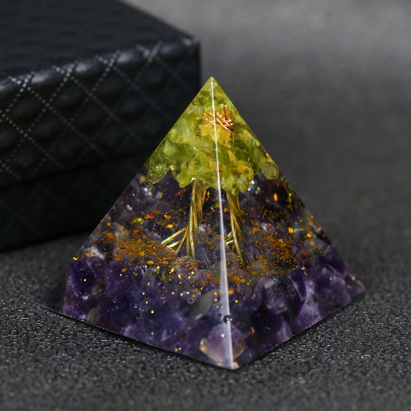 Handcrafted Orgonite Crystal Pyramid for Daily Rituals & Intention Setting