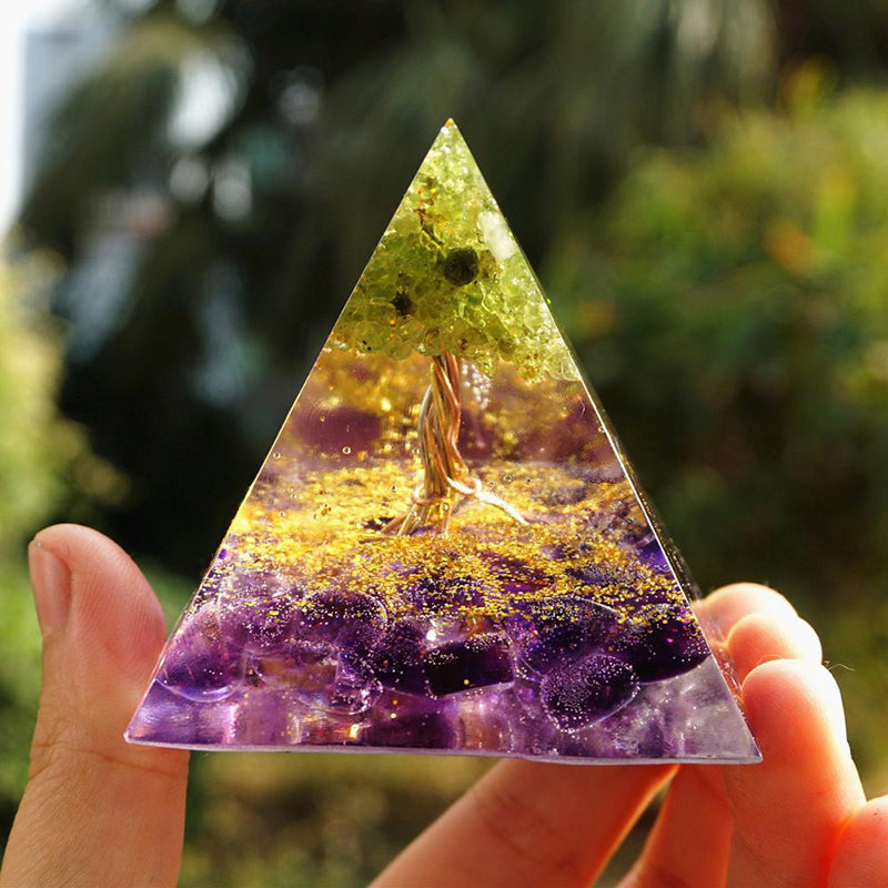 Handcrafted Orgonite Crystal Pyramid for Daily Rituals & Intention Setting