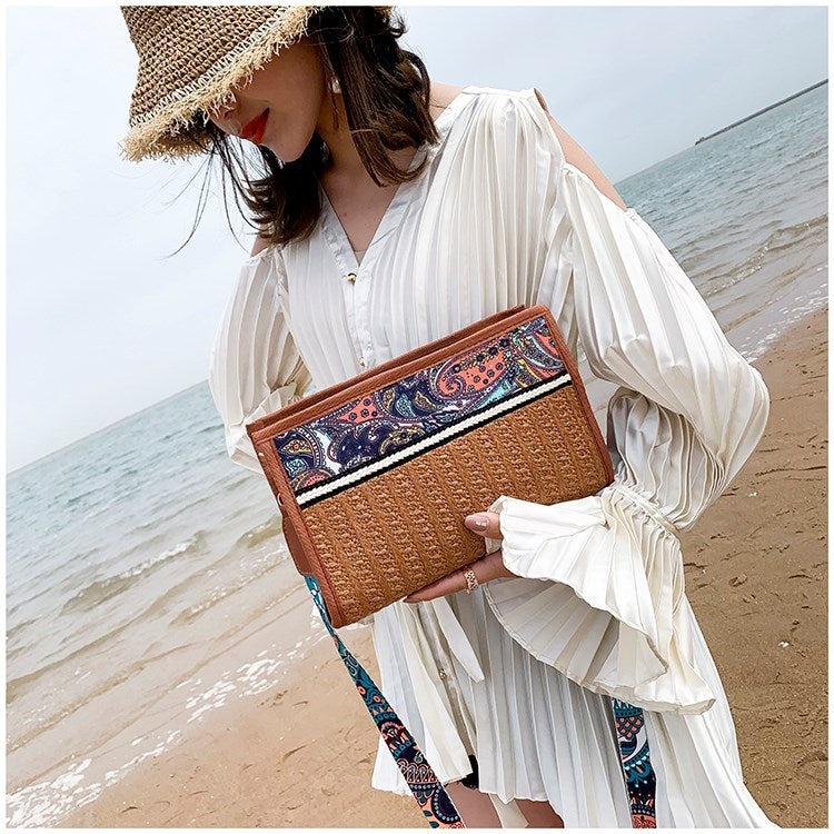 Nalani Bohemian Woven Straw Crossbody Bag – Summer Beach Shoulder Bag