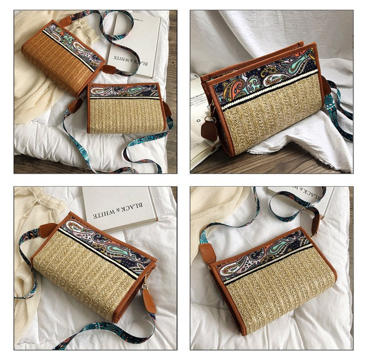 Nalani Bohemian Woven Straw Crossbody Bag – Summer Beach Shoulder Bag