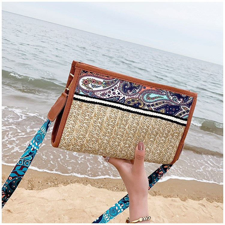 Nalani Bohemian Woven Straw Crossbody Bag – Summer Beach Shoulder Bag