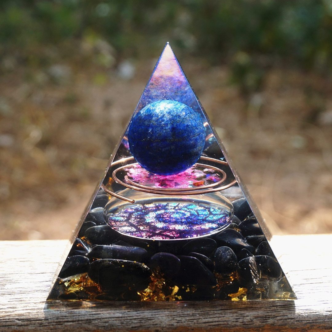 Handcrafted Orgonite Crystal Pyramid for Daily Rituals & Intention Setting