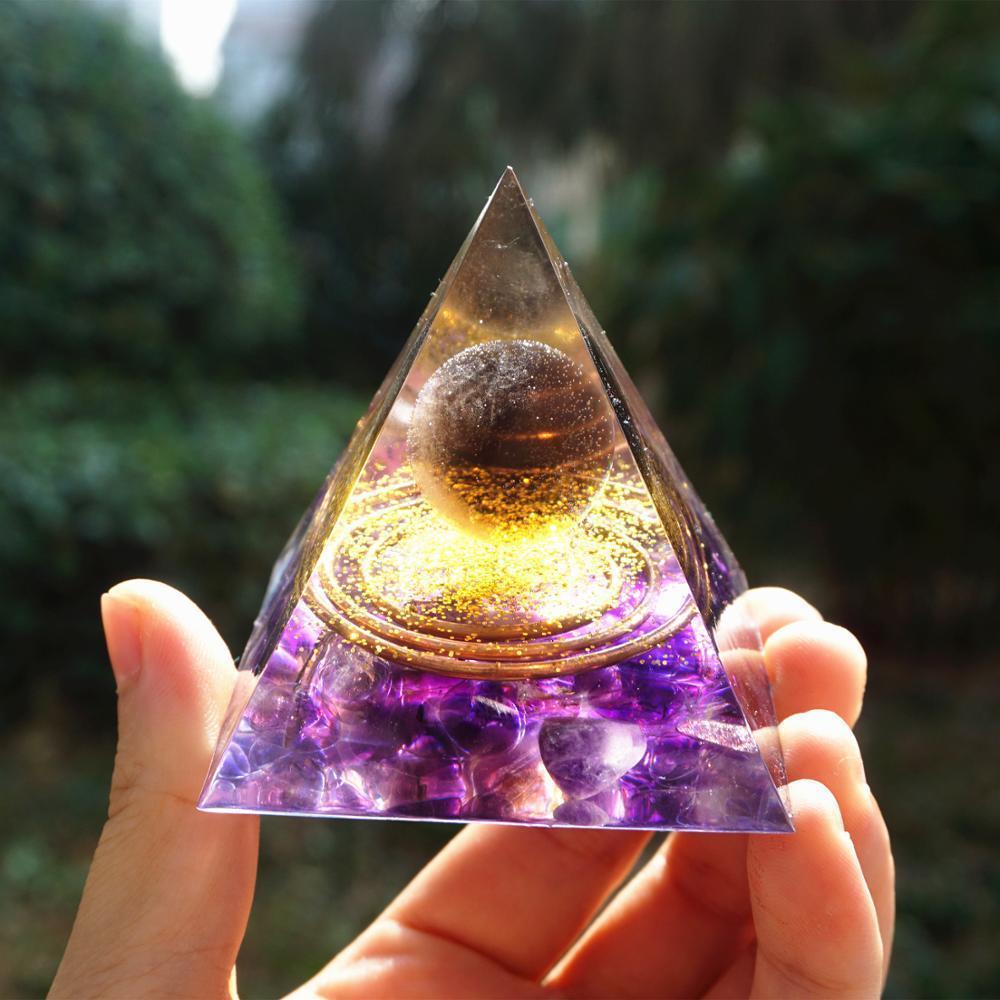 Handcrafted Orgonite Crystal Pyramid for Daily Rituals & Intention Setting