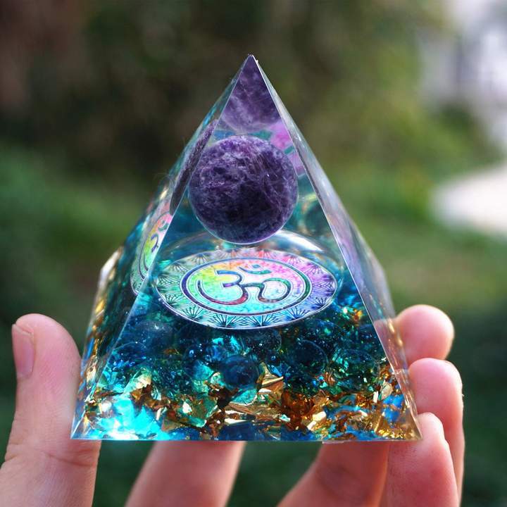Handcrafted Orgonite Crystal Pyramid for Daily Rituals & Intention Setting