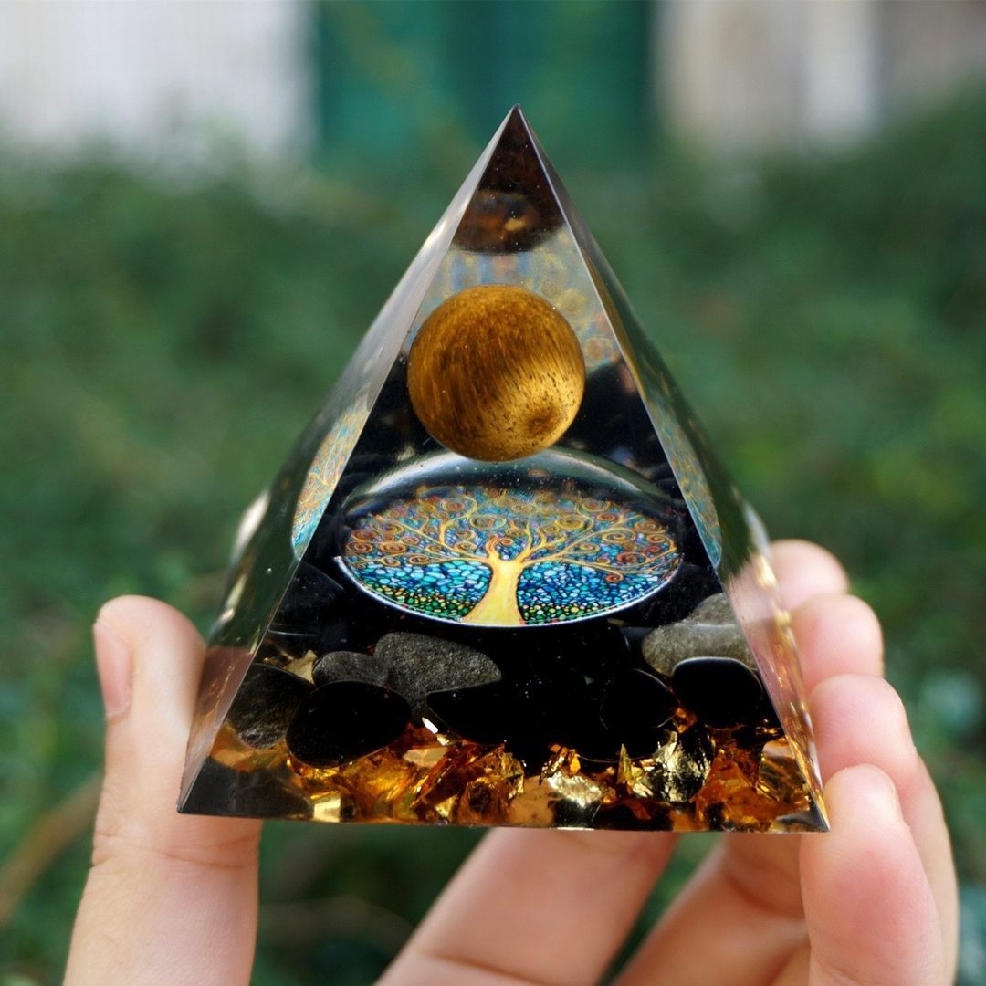 Handcrafted Orgonite Crystal Pyramid for Daily Rituals & Intention Setting