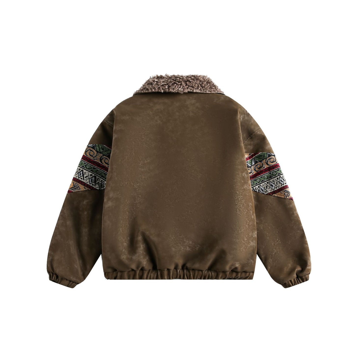 Lambswool-Lined PU Leather Jacket