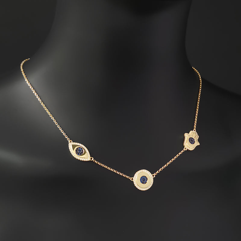 Lucky Eye Zircon Necklace – Gold-Plated Symbolic Minimalist Pendant