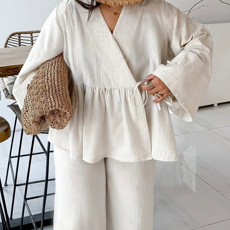 Soft Lace-Up Two-Piece Set