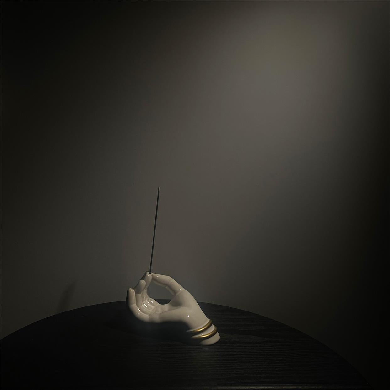 Ceramic Hand Incense Holder – Minimal Meditation Decor