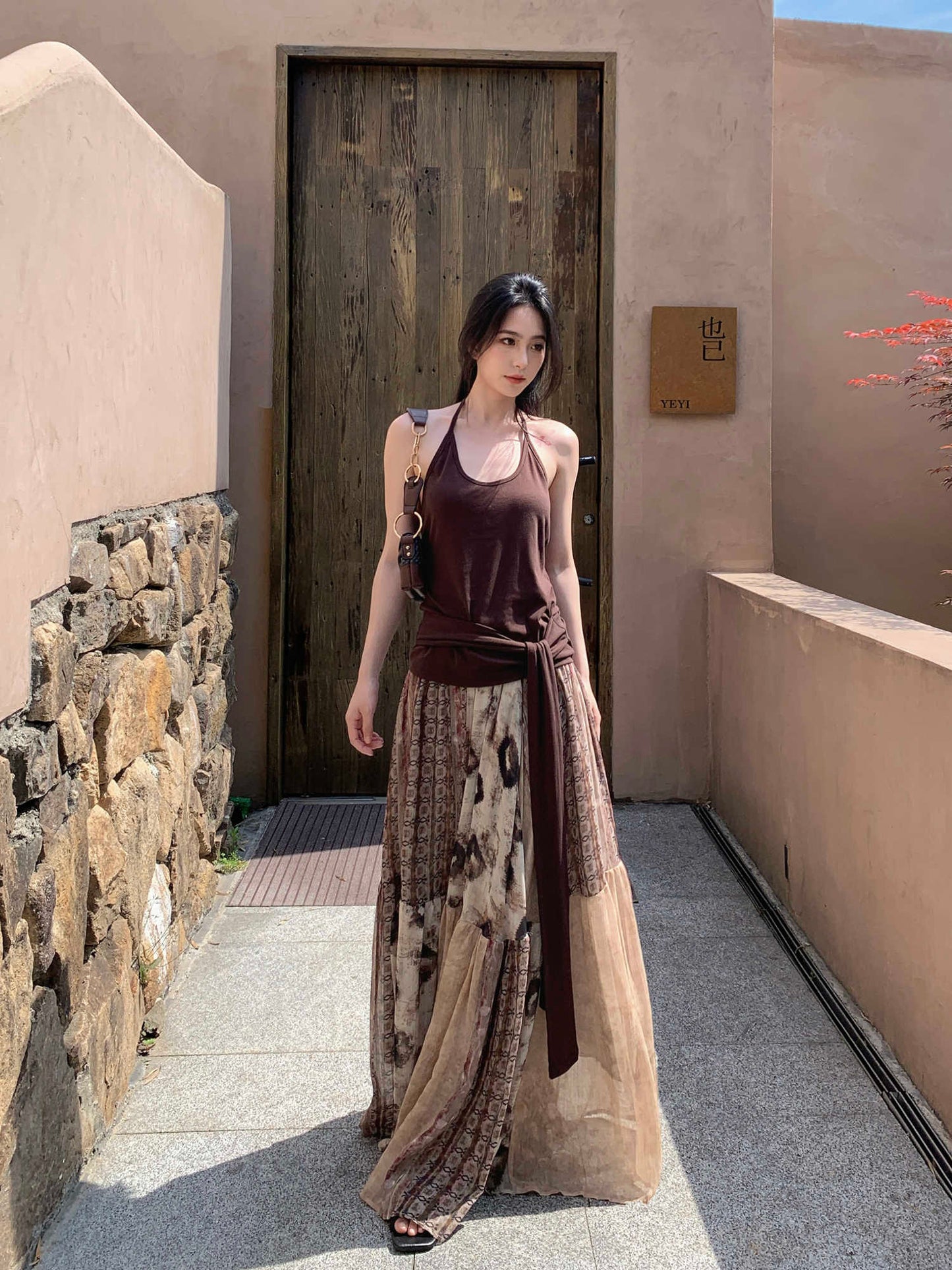 Soft Vintage Floral Chiffon Maxi Skirt