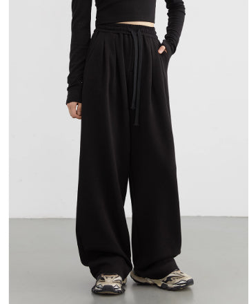 Nalani Cozy Fleece High-Waist Pants - Soft Fleece Everyday Trousers