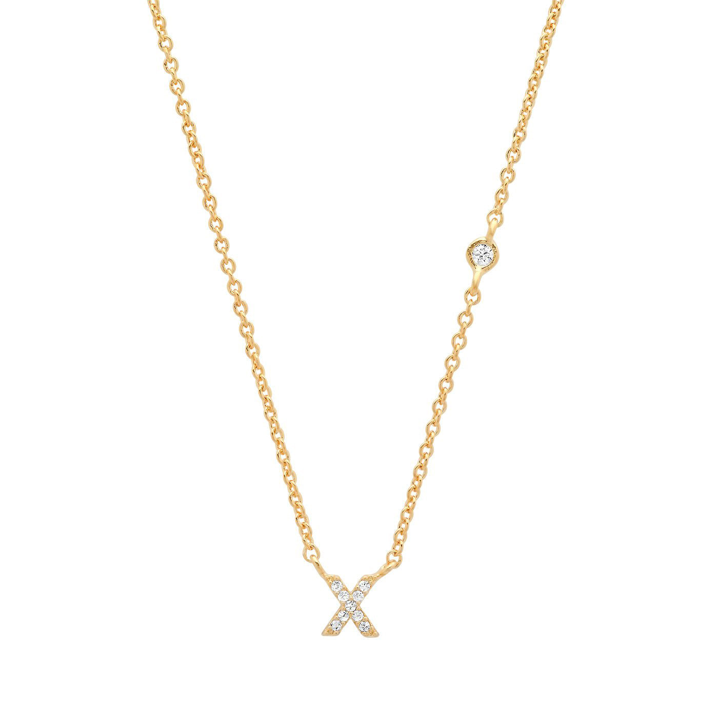 Gold-Plated Sterling Silver Initial Necklace – Minimal Personalized Pendant