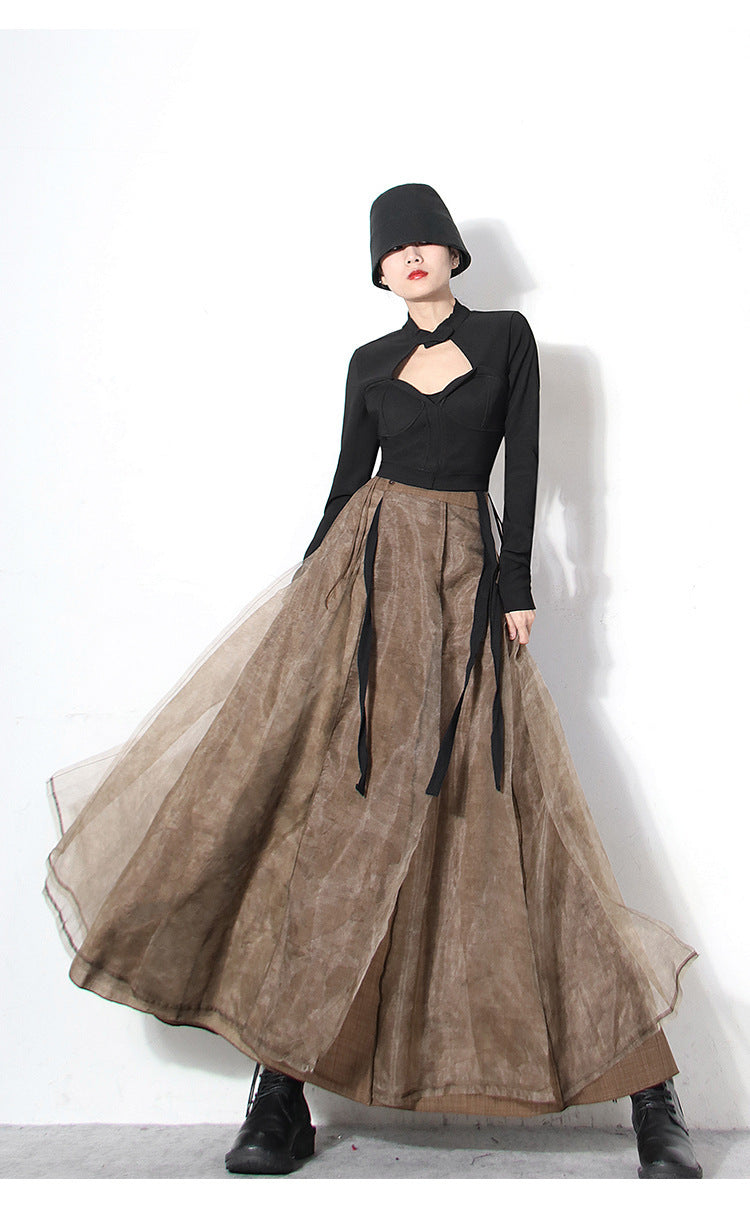 Soft Earth Layered Maxi Skirt