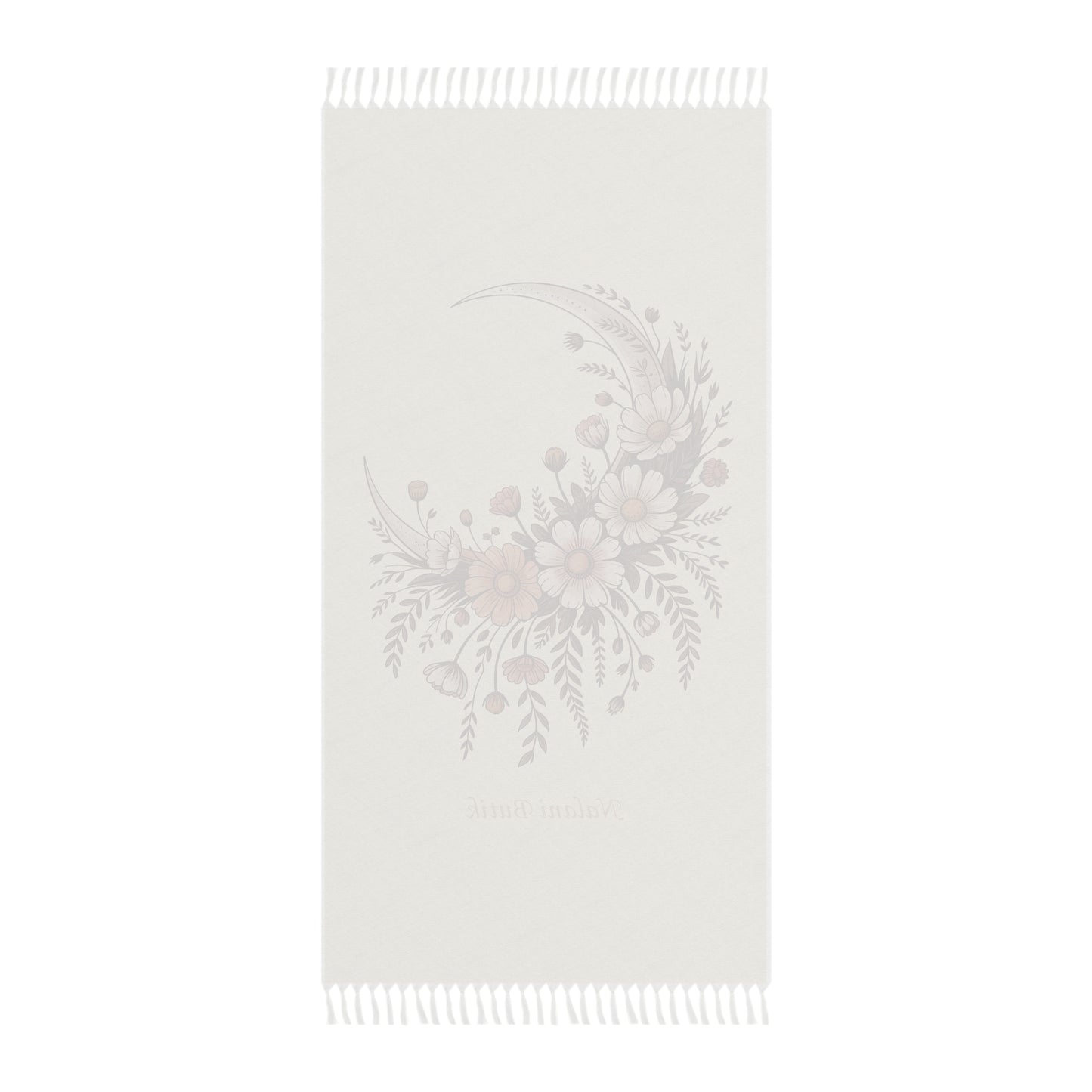 Boho Beach Towel — Crescent Moon Floral Fringe Cotton Beach Towel