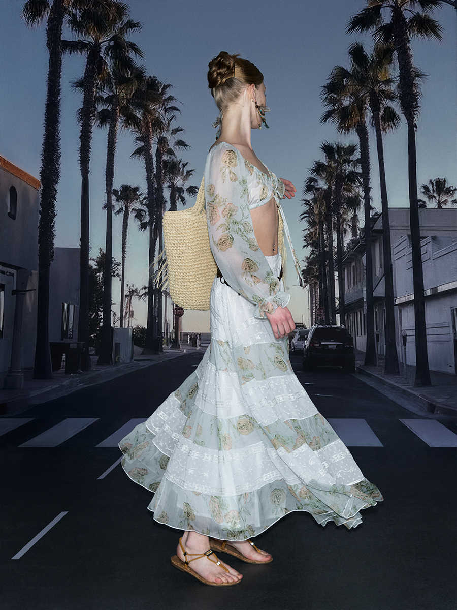 Nalani Luxe - Soft Floral Tiered Chiffon Skirt