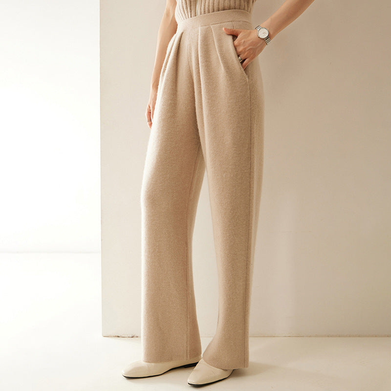 Nalani Luxe Cashmere Flow Wide-Leg Pants - Luxury Cashmere Everyday Pants