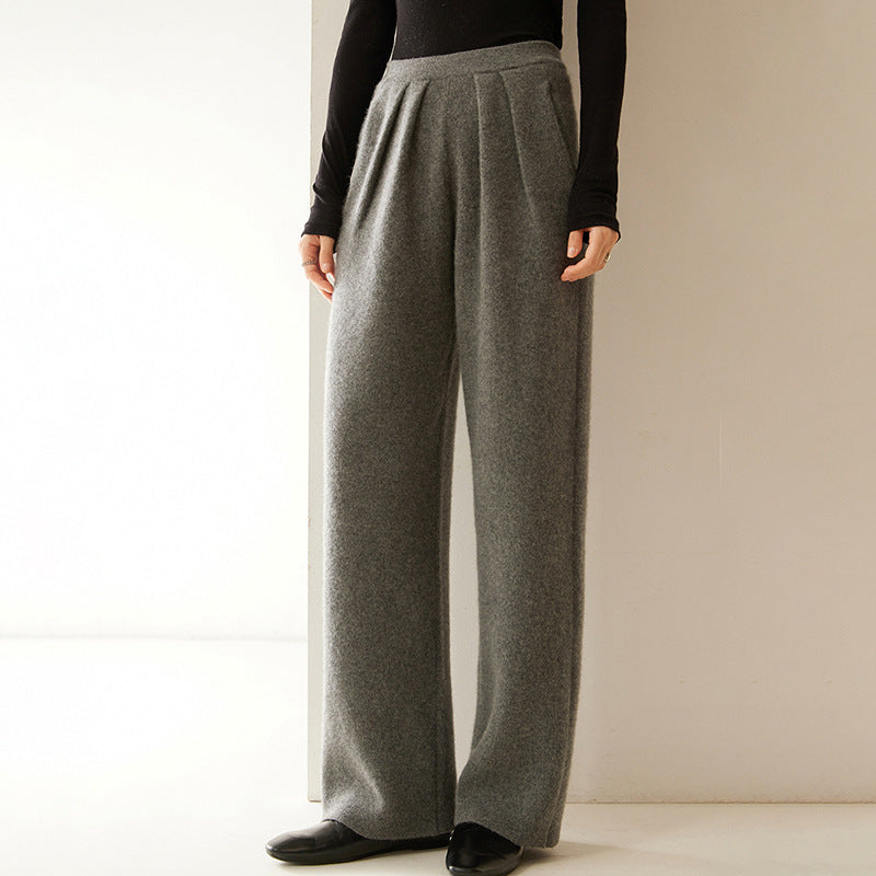 Nalani Luxe Cashmere Flow Wide-Leg Pants - Luxury Cashmere Everyday Pants
