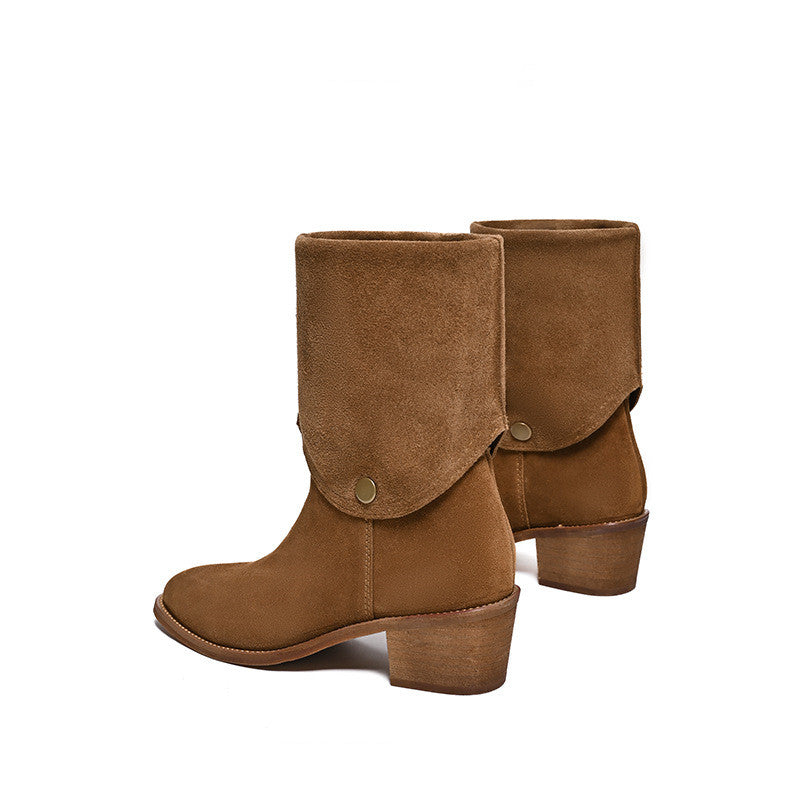 Nalani Suede Western Ankle Boots