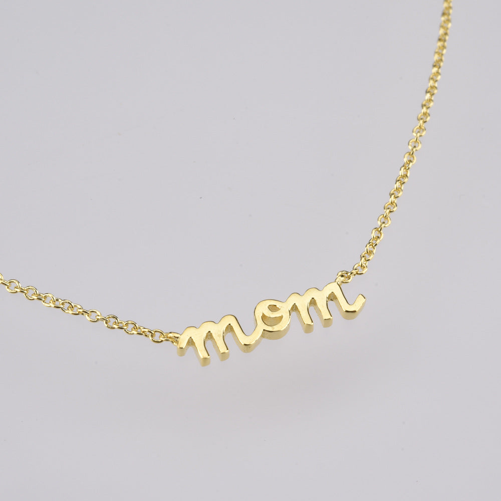 MOM Letter Necklace in 925 Sterling Silver