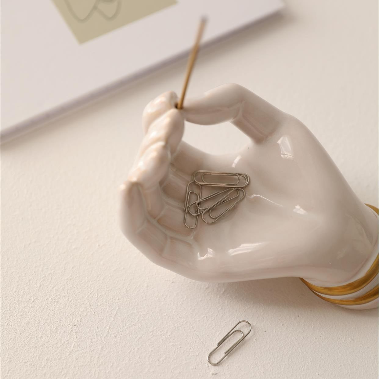 Ceramic Hand Incense Holder – Minimal Meditation Decor