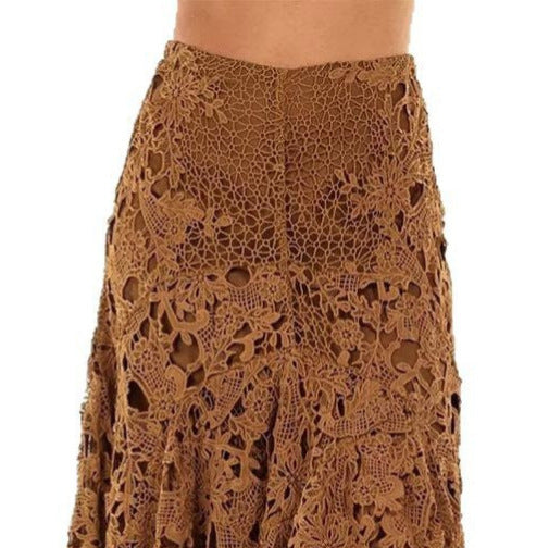 Soft Coast Lace Asymmetric Maxi Skirt