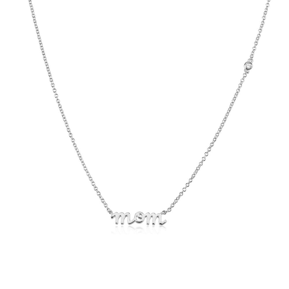 MOM Letter Necklace in 925 Sterling Silver