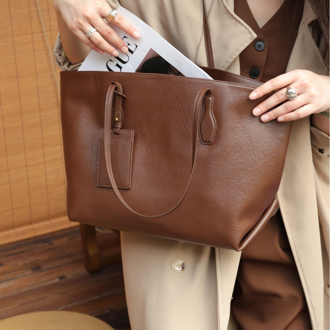 Nalani Luxe -  Soft Structure Leather Tote - A Spacious, Refined Everyday Bag