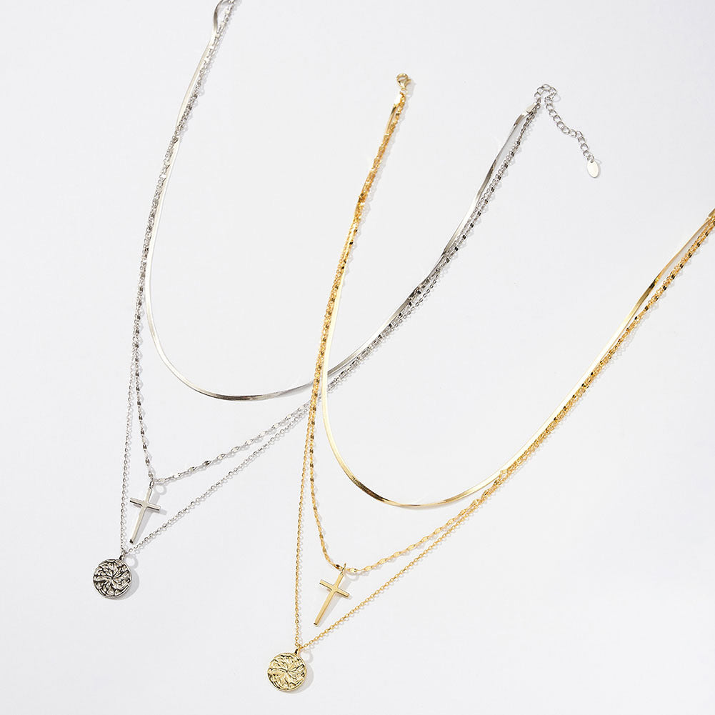 Nalani Cross Pendant Necklace — 925 Sterling Silver