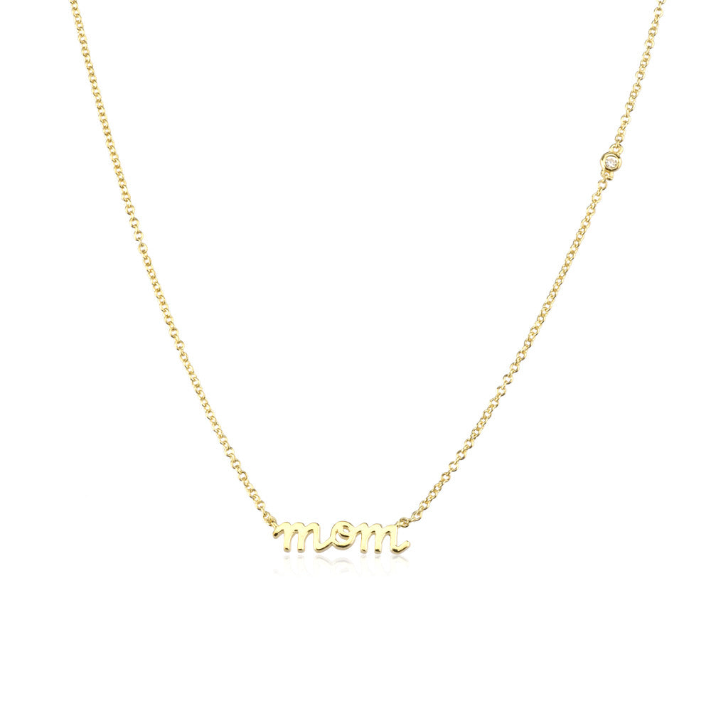 MOM Letter Necklace in 925 Sterling Silver